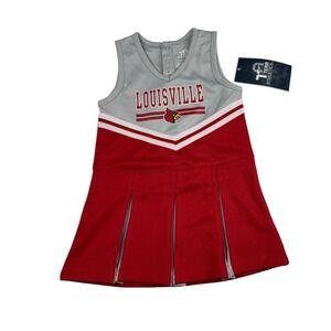 Team Athletics Cheerleading Outfit Girls 3T Dress Louisville Cardinals Pleated